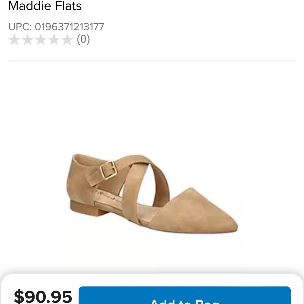 Bella vita Maddie flats in nude suede never worn